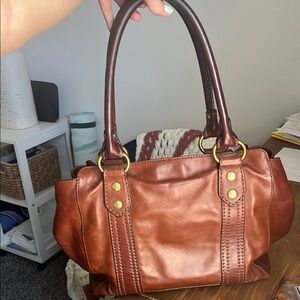 Elegant Brown Leather Handbag